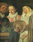 Jean-antoine Watteau Canvas Paintings - Actors from a French Theatre - detail